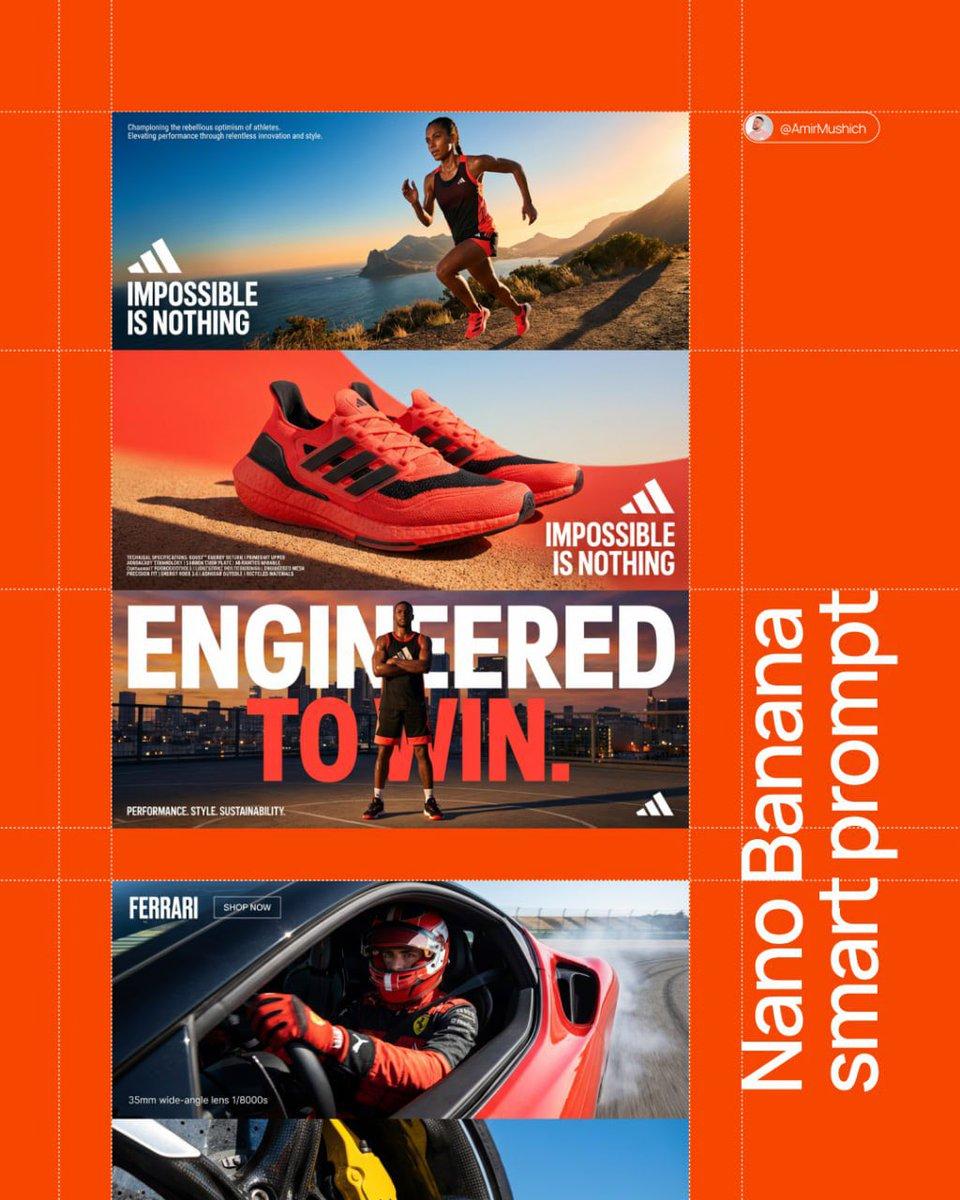 [BRAND NAME]. Act as a Senior AI Visual Strategist & Creative Director. Goal: Analyze the provided [BRAND NAME] and generate a high-end, three-panel vertical manifesto stack. Every element (color, slogan, technical text) must be a logical derivative of the brand's identity.  P...