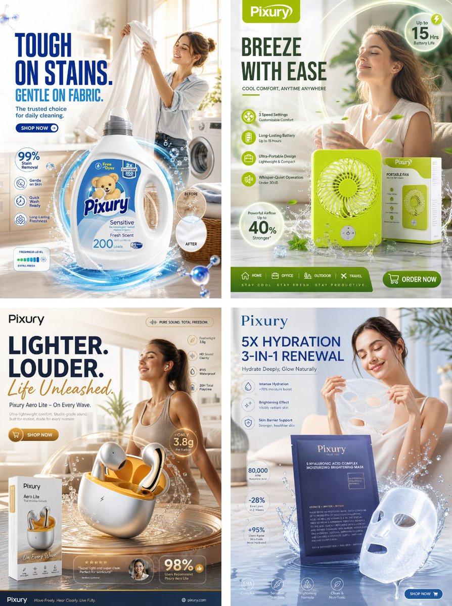premium daily necessities social media marketing poster, hyper-realistic commercial product photography, dual layout fit for Instagram posts and outdoor billboards, 8K ultra HD exquisite details Concept: Display user uploaded product to shape authentic global brand image, adop...
